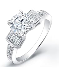 certified 1.60 ct round cut diamond wedding engagement anniversary bridal ring set band