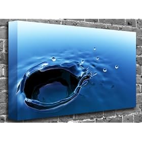 Blue Water Drops Abstract Modern Canvas Art Canvas Print Picture Size: (60" x 40")