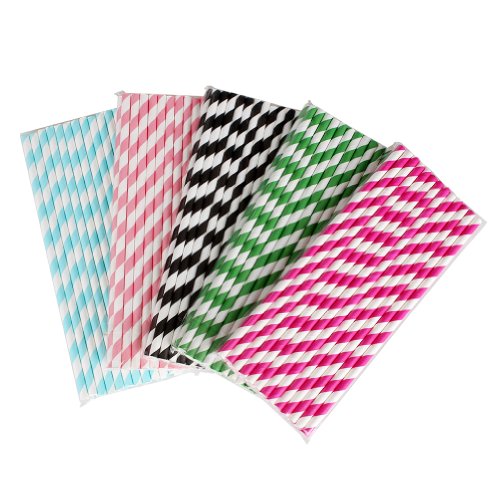 2013newestseller 125pcs Party Wedding Birthday 5 Packs Color Strip Drinking Straw