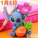 ディズニー365日誕生日＆記念日スティッチ根付(1月6日)