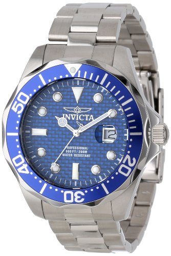 Invicta Men's 12563 Pro Diver Blue Carbon Fiber Dial Stainless Steel Watch