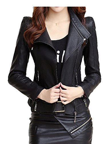 ナナコレクション Nana_Collection 秋 春 ライダース ジャケット フェイクレザー PU 合成皮革 長袖 レディース スリム カジュアル