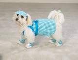 East Side Collection Blue Gingham Dog Dress w/Matching Dog Hat, Collar & Lead - X-Small (XS)