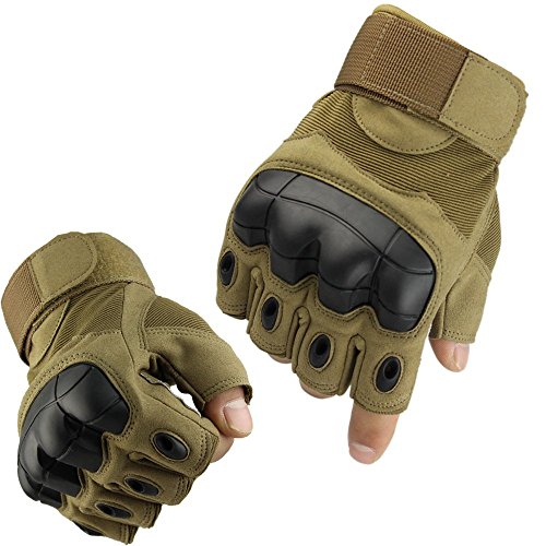 Tactical Gloves, Fuyuanda Half Finger Outdoor Gloves Fingerless Hard Knuckles Glove for Shooting, Riding, Cycling, Paintball, Motorcycle, Driving Gloves