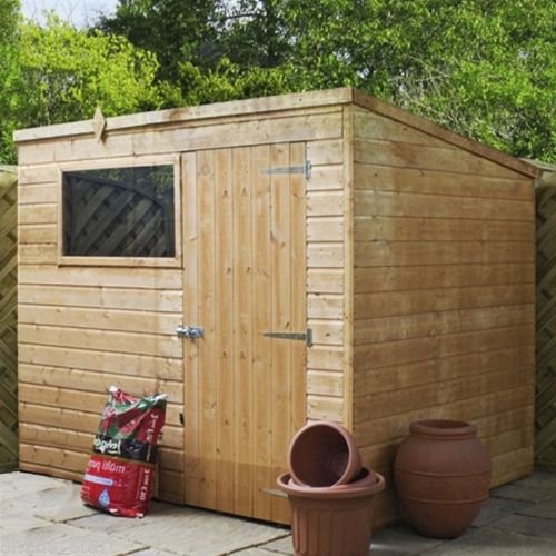this 8x6 Shiplap Wooden Garden Shed ♦ Single Door ♦ Pent Roof Felt 