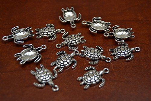 25 Pcs Turtle Zinc Alloy Charms Beads *Lead & Cadmium Free*