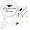 Congratulations Graduate Party Pack for 48 Guests - White