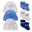 Gerber Cap and Socks 6 Piece Boy Set- Blue