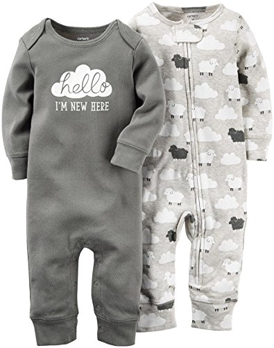 Carter s unisex baby 2 pk 126g270, grey, 3 months