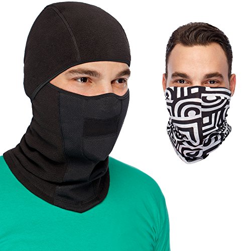 Cozia Design MaxPro Balaclava Ski Mask + Versatile Headband - Perfect Ski Bundle