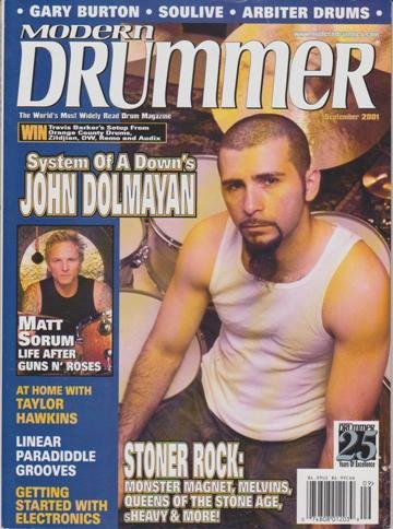 Modern Drummer Magazine (September 2001) (System Of A Down's John Dolmayan)