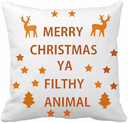 Christma YA Filthy Animal Throw Pillow Case Sham Decor Cushion Covers Square 18x18 Inch Beige Cotton Blend Linen By ElkinSaleStore