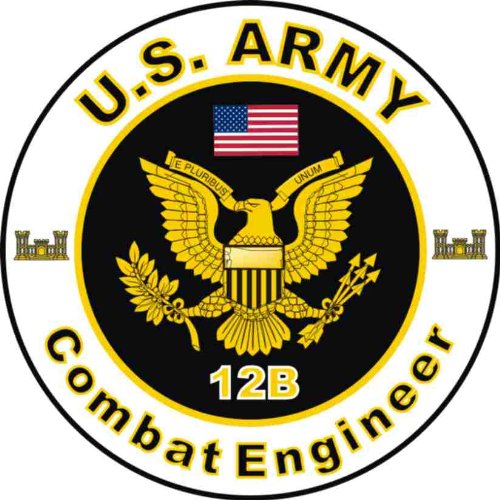United States Army MOS 12B Combat Engineer Decal Sticker 3.8