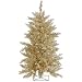 3' Pre-Lit Sparkling Champagne Artificial Tinsel Christmas Tree - Clear Lights