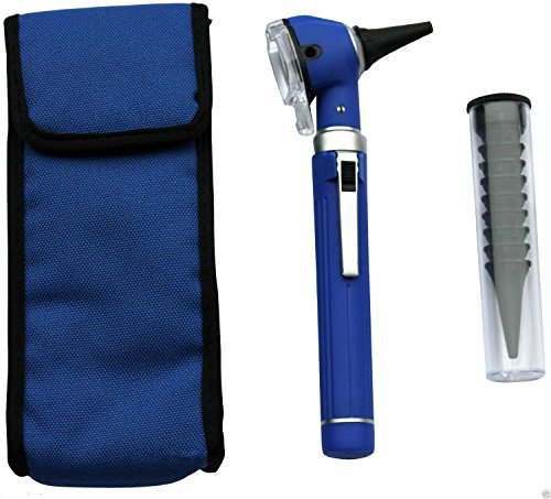 Otoscope - Compact Pocket Size Fiber ENT Optic Otoscope Blue Color