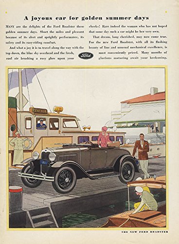 A joyous car for golden summer days Ford Model A Roadster ad 1930 Vogue