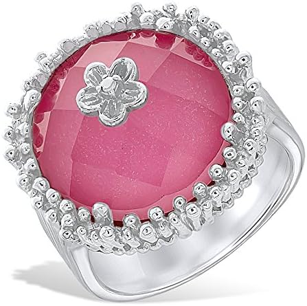 Jaron Studio 12.4 CTW Pink Cupcake Sterling Silver Ring, Size 9