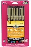 Sakura 30065 6-Piece Pigma Micron Assorted Colors 05 Ink Pen Set