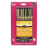 Sakura 30062 6-Piece Pigma Micron Clam Ink Pen Set, Black ~ SAKURA