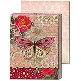 Punch Studio Die-Cut Window Pocket Note Pads-Red Butterfly 59662
