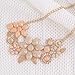 BeOne Temperamental Bohemia Style Flower Shaped CZ Rhinestone Bubble Bib Choker Statement Chain Necklace