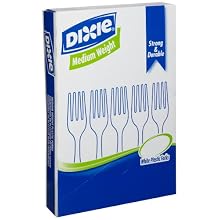Dixie FM207 Medium Weight Polystyrene Fork, 6.31" Length, White (10 Packs of 100)