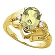 14K Yellow Gold Lemon Quartz and Diamond Ring