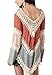 Long Sleeve Embroidery Lace Crochet Knitwear Splice Blouse (Orange,OS