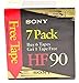 Sony HF High Fidelity 7 Pack 90 Minutes Normal Bias Audio Cassette Tapes