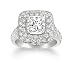 18k White Gold Princess Cut Diamond Ring (2.51 ct., F Color, SI1 Clarity Center; 4 cttw), Size 7