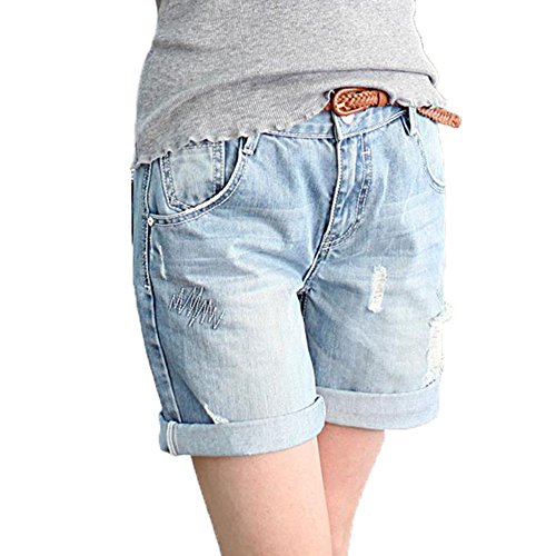 (ヒンリヤ)HengLiYa ボトムス キュロットデニム ハーフ パンツレディース ファッション デニム ショートパンツ ダメージ加工 ジーンズ ショーパン