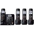Deals List: Panasonic KX-TG6644B 1.9 GHz Digital DECT 6.0 4X Handsets Cordless Phones Integrated Answering Machine