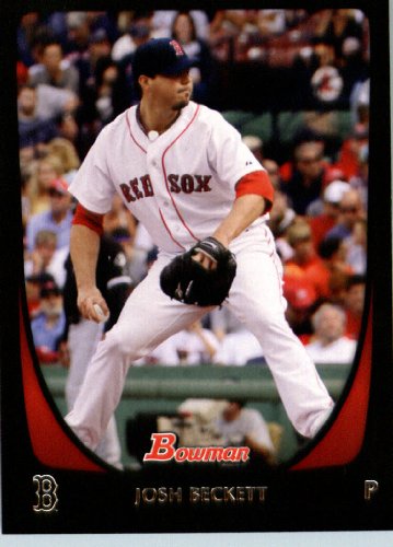2011 Bowman Baseball Card # 92 Josh Beckett - Boston Red Sox - MLB Trading Card in a Protective Display Case