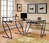 Z-Line Belaire Glass L-Shaped Computer Desk