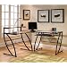 Z-Line Belaire Glass L-Shaped Computer Desk
