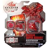 BAKUGAN - BAKUTREMOR 1000G PYRUS (Red) QUAKE DRAGONOID -AUTHENTIC 1000G (W/ DNA Code) Super Assalt - IN PACKAGE