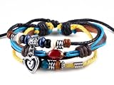 Fashion Handmade Leather Bracelets Wristband Charms