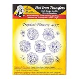 Aunt Marthas iron on transfers envelope for embroidery fabric painting quilting wearable art needlepoint & other crafts tropical flowers 4006