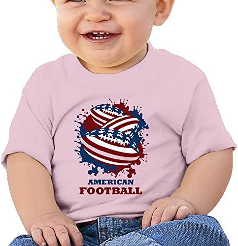 GYWEVD 6-24 Month Unisex Baby Infant American Football Cute Short-sleeve Tee Pink