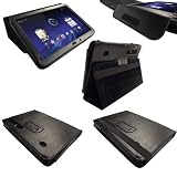 igadgitz NOIR Cuir véritable Etui Housse pour Motorola Xoom Android Tablette