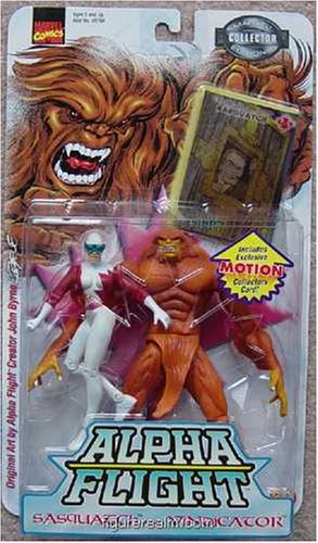 Marvel Comics 1999 Collector Edition 2 Pack Alpha Flight Action Figure - Sasquatch (6") and Vindicator (5") Plus Bonus of Exclusive Motion Card