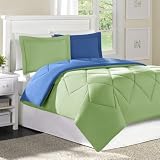 Main Street Conrad Mini Comforter Set - Marble Green/ Blue Eclipse - Full/Queen