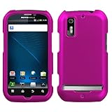 IMAGE OF MOTOROLA MB855 Electrify Sprint Titanium Solid Hot Pink Phone Protector Cover + LCD Protector (free ESD Shield Bag, Ship in Carton Box)