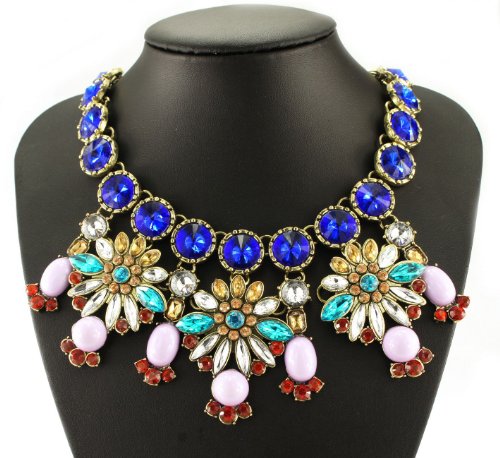 Fit&wit Rhinestones Bohemia National Style Statement Fashion Necklace Multi-color