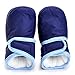 Enteer Infant Waterproof Snow Boots Premium Soft Sole Anti-Slip Warm Winter Prewalker Toddler Boots (7-12months, navy)