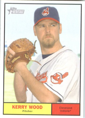 2010 Topps Heritage Baseball Card # 115 Kerry Wood - Cleveland Indians - Mint Condition - MLB Trading Card Shipped In Protective ScrewDown Display Case!