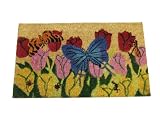 Geo Crafts IE 1166 18 - Inch - by - 30 - Inch PVC Backed Coir Doormat, Tulips - B002GP7OHE