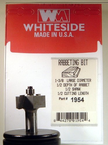 WHITESIDE MACHINE PART #1954 CARBIDE-TIP 2 FLUTE RABBETING ROUTER BIT W/BB 1-3/8 DIA X 1/2 CL