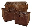 Winsome Wood Leo Storage Baskets, Set of 3, Espresso