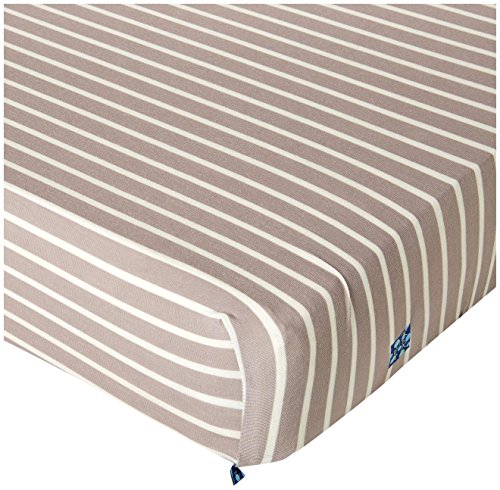 KicKee Pants Print Fitted Crib Sheet, Feather/Natural Stripe